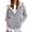 Light Gray, variant on Womens Smile Letter Print Zip Up Hoodies Long Sleeve Hooded Sweatshirt Front Pockets Relaxed Fit Full Zip Jacket
