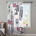 thumbnail image 3 of Vintage London Semi Sheer Curtains Drapes for Living Room, Bedroom, French Doors Window 96 Inches Long, Farmhouse Coffee Country Rod Pocket Chiffon Curtain Drapery Voile Draperies Panel, 3 of 8