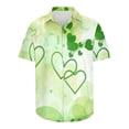 thumbnail image 5 of Alkepwun St Patricks Day Shirt Men Clover Printed Irish Holiday Tees Short Sleeve Tops Regular Fit Summer Beach Casual Lapel Button Down Hawaiian Shirts on Clearance, 5 of 5