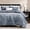 A02-Dusty Blue, variant on 3 Pieces Velvet King Size Quilt Set, Brown Taupe Tan Camel Striped Pick Stitch Soft Lightweight Bedspread, Modern Bedding Warm Thin Comforter