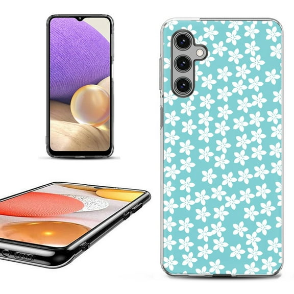 OneToughShield ® for Samsung Galaxy A14 5G Phone Case, Fashion Cover Case - Flower/Teal