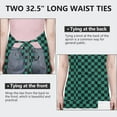 thumbnail image 6 of Teal and Black Checkerboard Pattern Apron-Garden Aprons for Women with Pockets-Cotton Linen Waterproof Kitchen Cooking Gardening Aprons Adjustable for Kitchen,Cooking,BBQ and Salon 33x27 Inch, 6 of 7