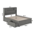 thumbnail image 5 of AFI Newport Full Solid Wood Platform Bed with Footboard & 2 Storage Drawers in Grey, 5 of 8
