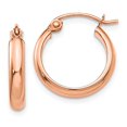 thumbnail image 4 of 14K Rose Gold Hoop Earrings, 4 of 6