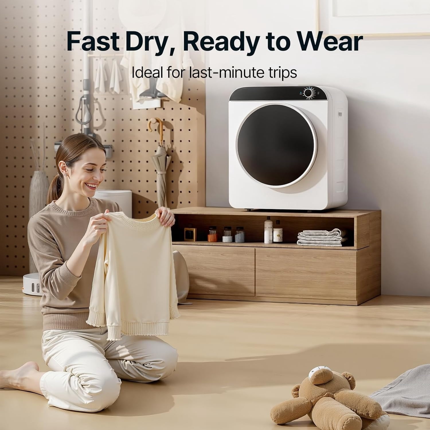 110V Portable Clothes Dryer 830W Compact Laundry Dryers 2 cu.ft Electric Machine with Stainless Steel Tub for Apartment,RVs,Dorms,12LBS drying machine Clothing Dryer secadora portatil de ropa