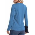 thumbnail image 3 of MOYIKO Mock Neck Twist Knot Tops for Women Long Sleeve Shirts Business Casual Fall Clothes Blue Size XL, 3 of 7