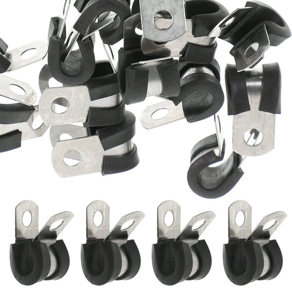 Miangastore 20 Pcs Pinces à Câble Pinces en Fil d'Acier Inoxydable Pinces de Sangle de Câble de Connexion en Tube en U