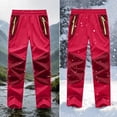thumbnail image 6 of DJDLJWCJ Boys Ski Snow Pants Fleece Lined Winter Warm Cargo Pants Elastic Waist Solid Color Pants Red Size 13, 6 of 10