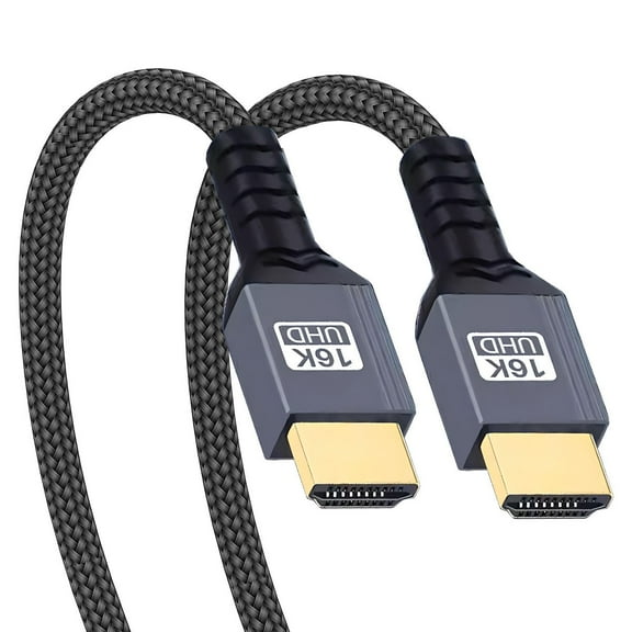 FVH 16K 8K UHD HDMI 2.2 Version Type-A Male to HDMI Male HDTV Cable for HDTV Desktop Laptop Monitor (50cm)