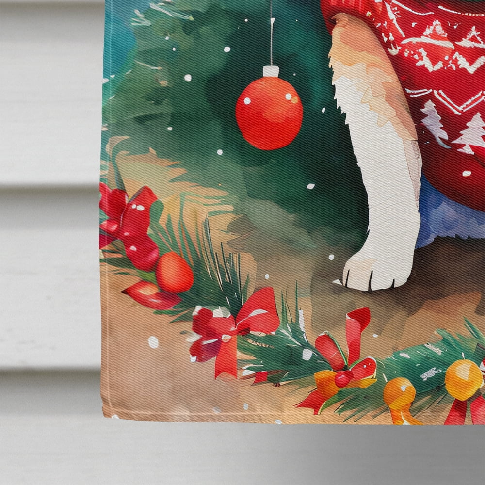 Caroline's Treasures DAC3429CHF Corgi Christmas House Flag Large Porch Sleeve Pole Decorative Outside Yard Banner Artwork Wall Hanging, Polyester, House Size, Multicolor