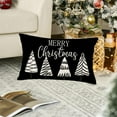 thumbnail image 4 of Merry Christmas Tree Throw Lumbar Pillow Covers 12x20 Inch Black White Farmhouse Christmas Snow Pillow Cases Winter Holiday Outdoor Home Decor Cushion Cover for Couch, Cotton Linen, 4 of 6