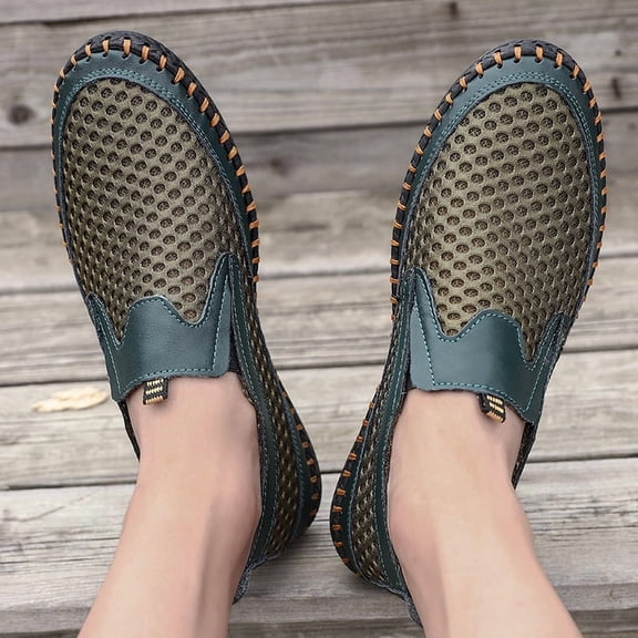 Men's Breathable Mesh Slip-On Loafers, Lightweight Casual Summer Driving Shoes
