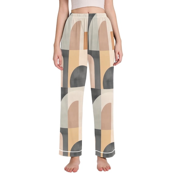 FORMRS Women's Pajama Pants with Pockets Soft Comfy Loungewear Sleep Bottom, Sizes S-2XL, Abstract Shapes