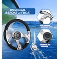 thumbnail image 2 of Aluminum Alloy 3 Spoke Boat Steering Wheel Speed Boat Accessory; Boat Center Console Helm 3/4-inch Shaft Universal Automobile Interior Replacement Part, 2 of 7
