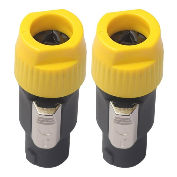 2 uds conector de 4 polos NL4FC conector de conector amarillo shamjiam Enchufe de conector NL4FC de 4 pines