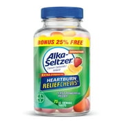 Alka-Seltzer Extra Strength Antacid Assorted Fruit Heartburn Relief Chews, 75 Count