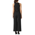 thumbnail image 3 of INSPIRAR CHIC Conjunto de Dos Piezas Casual Sin Mangas Top Corto Cuello en V Pantalones de Pierna Ancha XL Negro, 3 of 6