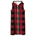 thumbnail image 5 of Pounoo Gift Womens Plaid Colorblock Vest Plus Size Striped Zip UP Sleeveless Long Cardigan Hooded Coat Open Front Tops, 5 of 6