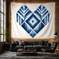 thumbnail image 6 of Geometric Heart with Shibori Diamonds on White Background, Dreamy Boho for Art Lovers, Japanese Inspired Textile Art, Housewarming Gift Tapestry Wall Hanging for Bedroom and Living Room, 6 of 7