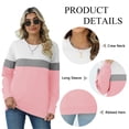 thumbnail image 4 of SHIBEVER Long Sleeve Shirts for Women Colorblock Sweatshirt Womens Tops Fall Shirts for Women Crew Neck Sweat Shirts Winter Clothes Pink M, 4 of 10