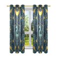 thumbnail image 7 of Yayeee Window Curtains Light Filtering 63"x42" Grommet Panel Pair Home Living Room Decor, Green Dragon Flowers, 7 of 7
