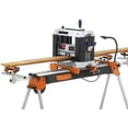 thumbnail image 4 of Folding Miter Saw Power Tool Stand with Wheels, Light, Vise and 4-Outlet 110V Power Strip Pro Portamate PM-7000. Heavy Duty Contractor Grade with Quick Attach Mounts and Plenty of Extra Features, 4 of 8