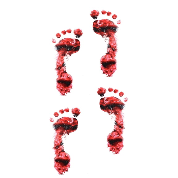 PVC Bloody Foot Print White Cutouts