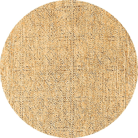 Ahgly Company Indoor Round Solid Orange Modern Area Rugs, 3' Round