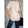 thumbnail image 1 of ABPHQTO Camiseta estampada con estampado de letras y camionetas informal rosa para mujer, 1 of 5