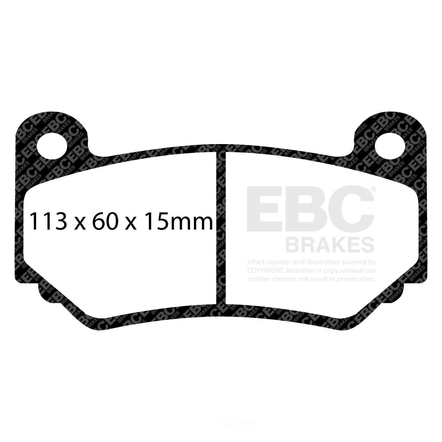 EBC Brakes Yellowstuff 4000 Series Street and Track Brake Pad Set Fits select: 2008-2011 LOTUS EXIGE