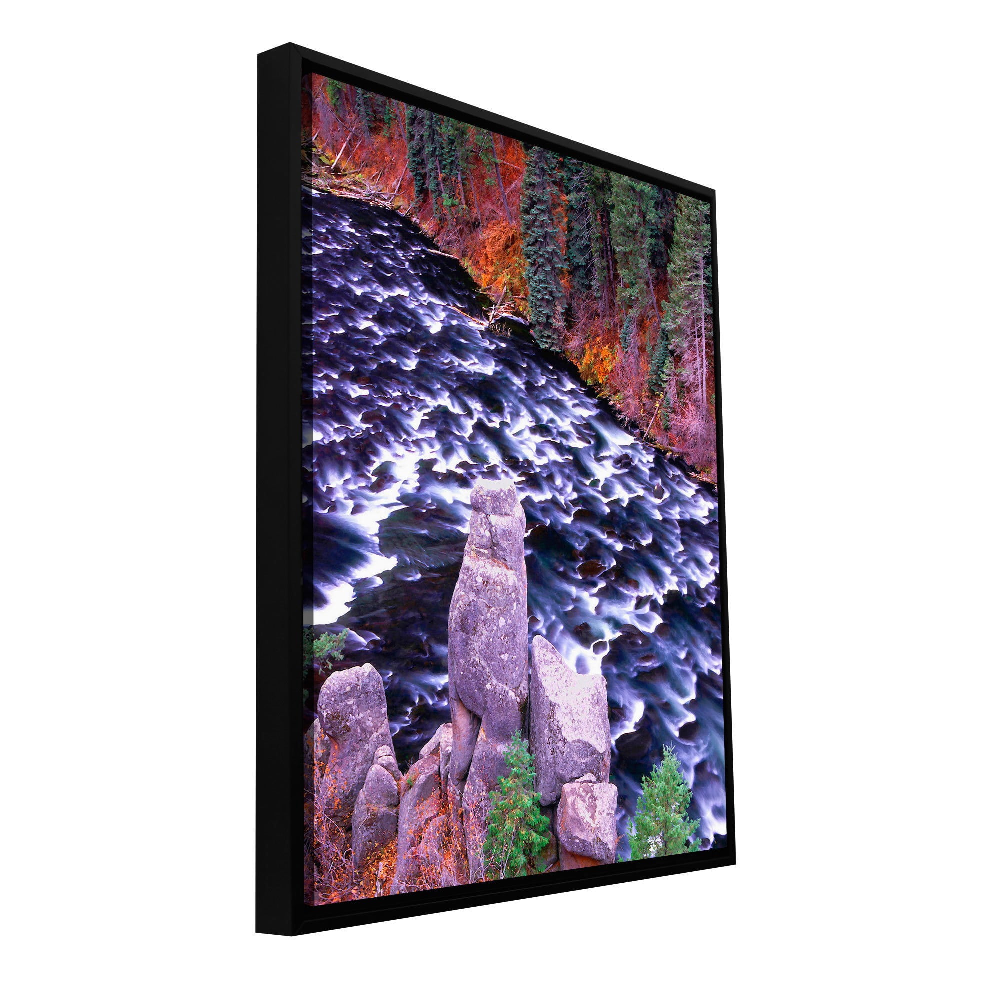 ArtWall Dean Uhlinger "Below The Falls" Floater Framed Gallery-Wrapped Canvas