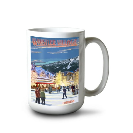 

15 fl oz Ceramic Mug Whistler Canada Village Scene Dishwasher & Microwave Safe