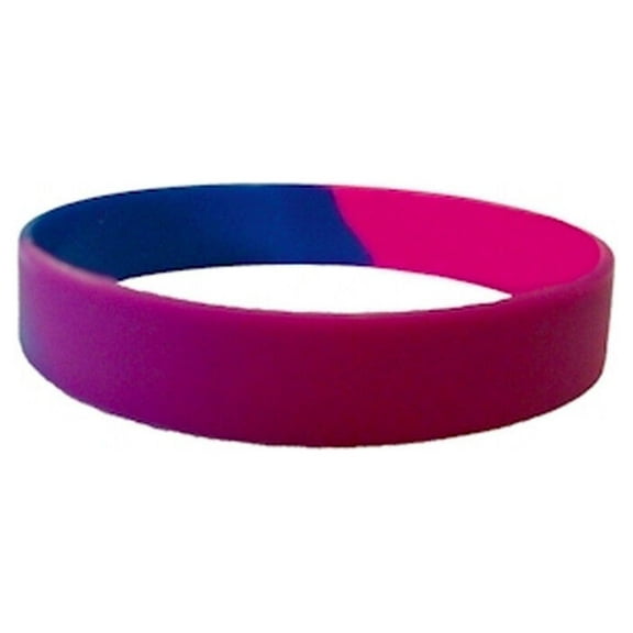 Bisexual Pride Silicone Bracelet Wristlet - LGBT Pride Wristband Bi Pride Flag
