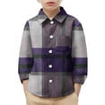 thumbnail image 3 of MKOSPLRT Plaid Button Down Shirts for Girl Boy 6M-8Y Long Sleeve Lapel Collar Casual T Shirts Color Block Loose Fit Blouses with Pocket, 3 of 10