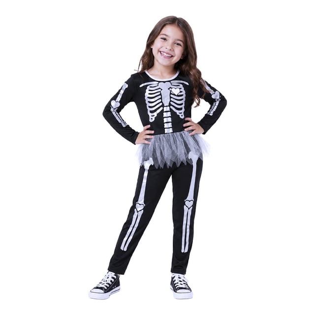 Disfraz Infantil Source Esqueleta Plata Talla 7-8 años Halloween