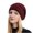 Wine, variant on Unisex Grid Textured Oversized Slouch Knit Hat Side Mask Button Fleece-Lined Interior for Holiday Market Visits Black