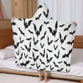 thumbnail image 5 of Halloween Bat Pattern Hooded Bath Towel，60"x35" for Ages 3 To 12 Kids, Quick Dry Lightweight Soft Microfiber Hood Beach Towel Cover Up for Kids, 5 of 7