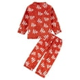 thumbnail image 3 of 1-8Y Toddler Boys Girls Satin Silk Long Sleeve Christmas Pajamas Set Kids Button Down 2PCS Pjs Sleepwear, 3 of 9