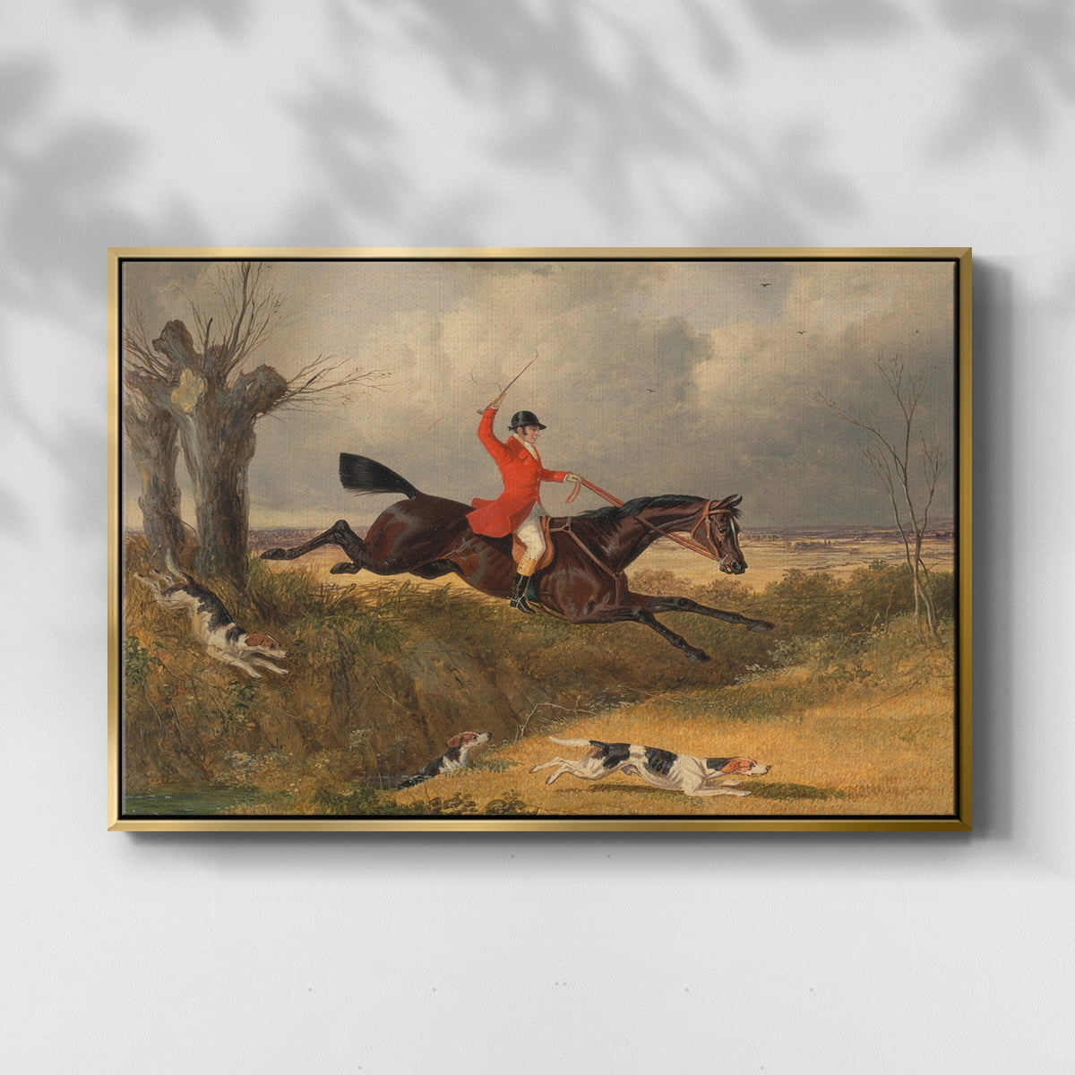 Vintage Animal Print-XLVIII By Wexford Home Framed in Gold Wood Gallery Wrapped Canvas 17 in. x 25 in.