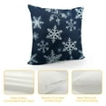 thumbnail image 4 of MLJA Dark Blue Decorative Throw Pillow Covers 16x16 Inch for Couch Sofa Living Room Bed, Soft Christmas Snowflakes Print Throw Pillows Cases Set Cushion Cover Pack of, 4 of 5
