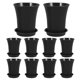 thumbnail image 1 of 10 macetas pequeñas con bandeja para platillo para plantas de jardín de interior y exterior Mini macetas para suculentas y hierbas Gris oscuro, 12 cm, 1 of 7