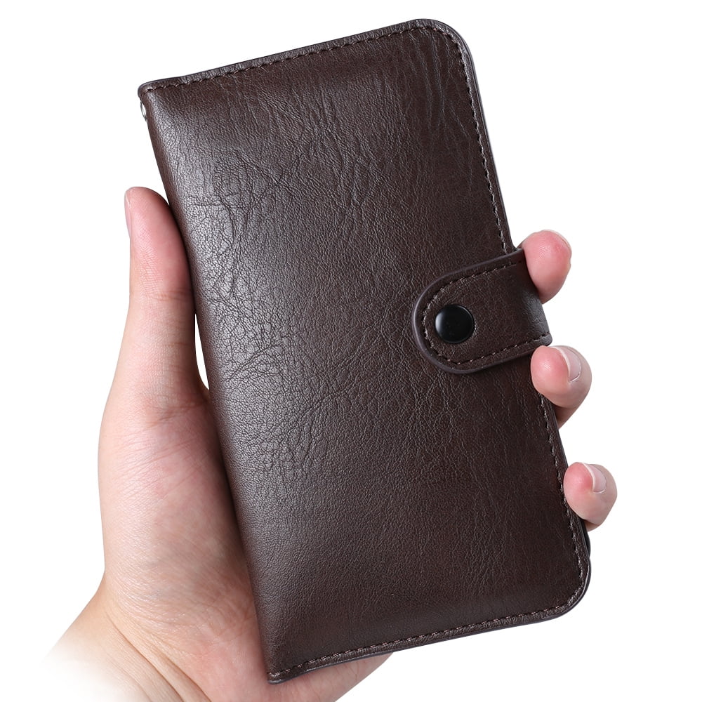 Durable And Slim Vegan Leather Flip Wallet Phone Case For Apple iPhone XS / XR / X With Classic Design And Dedicated Card And ID Slots (Brown)