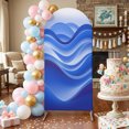 Arch Backdrop Cover for Wedding 7.2FT Ombre Watercolor Blue Stretch ...