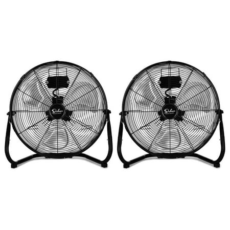 

LouZub 18 Inch 3-Speed High Velocity Heavy Duty Metal Industrial Floor Fans Quiet for Home Residential and Greenhouse Use Outdoor/Indoor Black 2 Pack