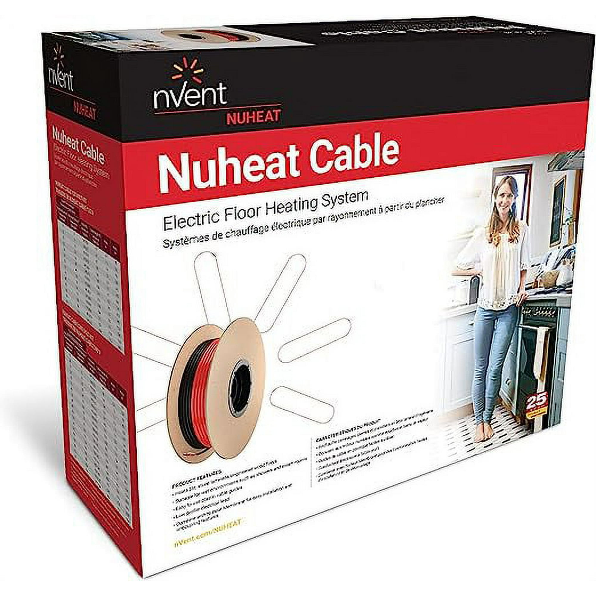 Nuheat cable, 120 V, 95 sq. ft., 9.7 Amps. Cable length 377' - Walmart.com