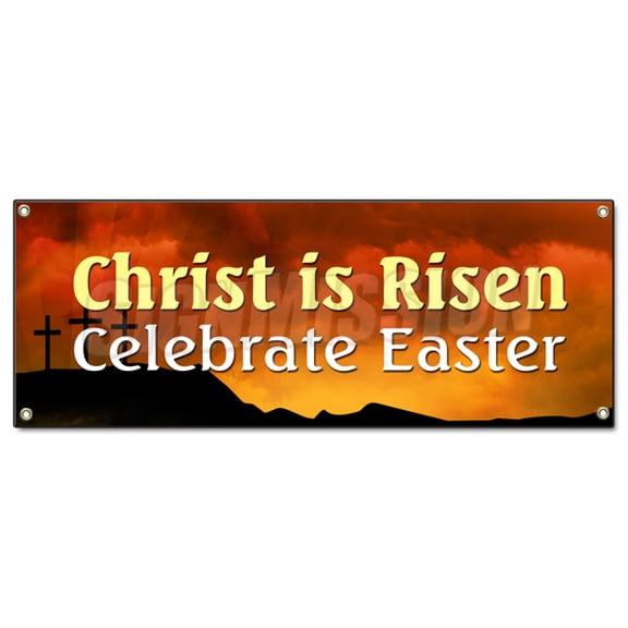 SignMission B-Christ Is Risen Celebrate Christ is Risen Celebrate Easter Banner Sign - Easter Bible Celebrate Resurrection