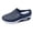 Dark Blue, variant on Women Backless Walking Sneakers Summer Slip-on Mule Shoes Closed Toe Slides Wide Width Clogs Mesh Slippers Air Cushion Orthopedic Breathable Sneakers with Arch-Support Beach Sandals