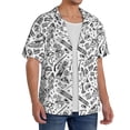 thumbnail image 2 of Gukieu winter Ski Element Print Men's Short-sleeved Shirts, Button-down Pocket Shirts, T-shirts, Beach Vacation Travel Summer Clothing-Small, 2 of 5