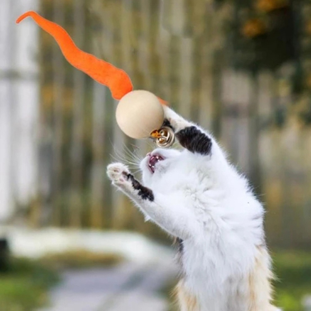 5pcs spier Cat Toy Interactive Cat Worm Ball with Bell Funny Wobbly Balls Cat Bell Toy Colourful Kitty Toy