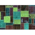 thumbnail image 1 of Ahgly Company Machine Washable Indoor Rectangle Patchwork Turquoise Blue Transitional Area Rugs, 5' x 7', 1 of 4